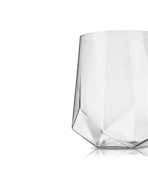 Viski Raye Faceted Crystal Wine Glass Set Of 2 20 Oz Macy S