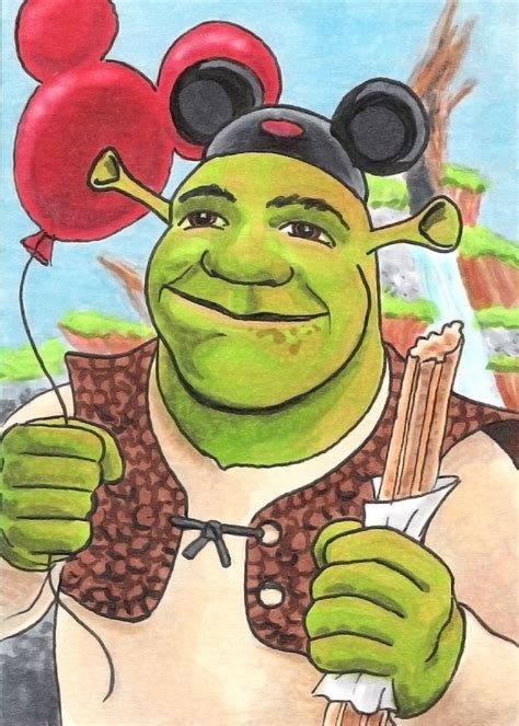 Shrek In Robert Bakers Sketch Cards Comic Art Gallery Room
