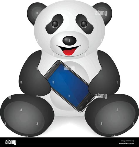 Panda Mobile Phone On A White Background Stock Vector Image And Art Alamy