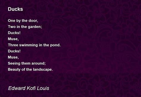 Ducks Poem By Edward Kofi Louis Poem Hunter