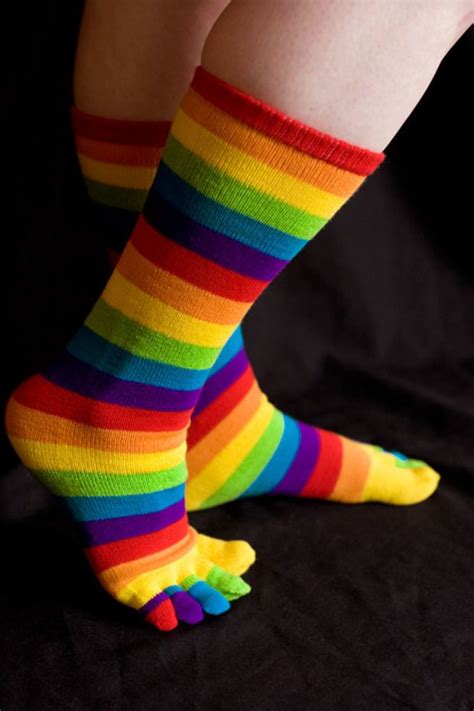 Socks By Sock Dreams Socks Toe Socks Rainbow Knee High Toe Socks Toe Socks Socks