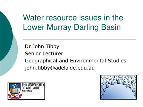 Ppt Water Resource Issues In The Lower Murray Darling Basin