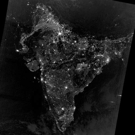 The City Lights At Night In India From Space As Well As Other Cities