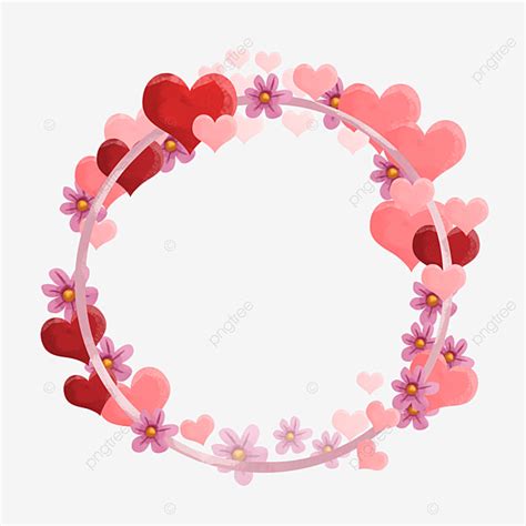 Gambar Bingkai Hati Dengan Bunga Untuk Valentine Berkembang Bunga