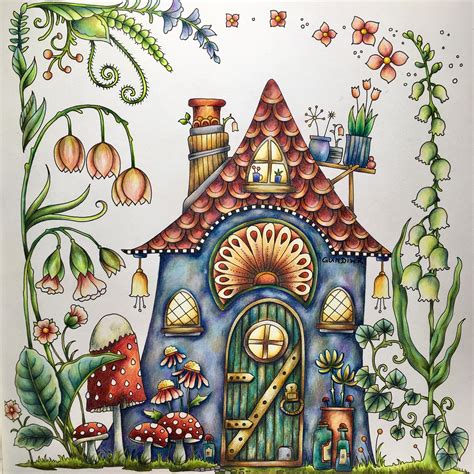 The Cute Fairy House From World Of Flowers Johanna Basford Colored By