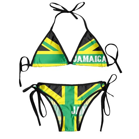 sexy bikini 2023 women swimsuit jamaica kingdom flag bikini set swimwear bathing suit bikinis