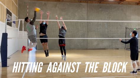 Hitting Against The Block Volleyball Practice Youtube