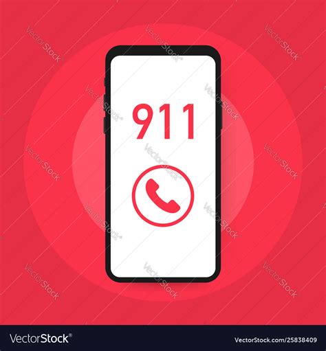 Call 911 Emergency Concept Hand Holding Royalty Free Vector