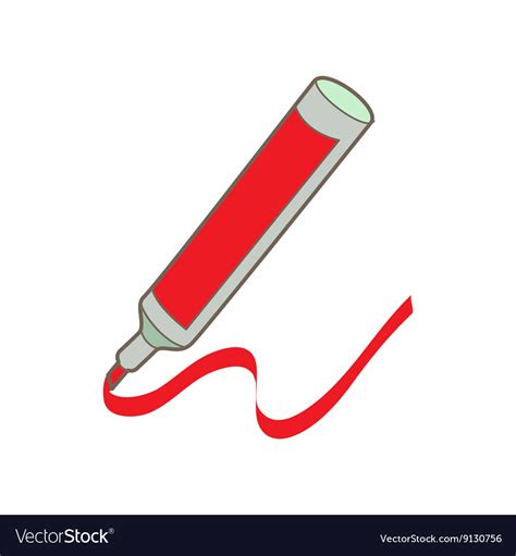 Red Marker Icon In Cartoon Style Royalty Free Vector Image