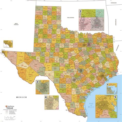 Texas Zip Code Map With Counties Texas Map Store
