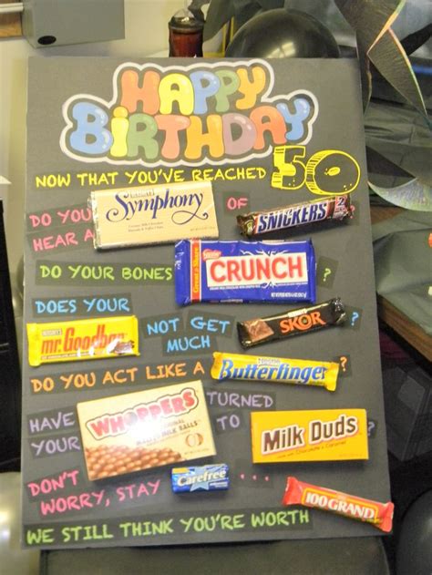 50th Birthday T Ideas Diy Crafty Projects Birthday Candy Candy Bar Poster 50th Birthday