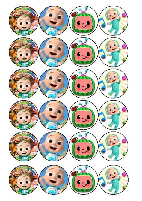Cocomelon Wafer Paper Cupcake Toppers X12 The Cake Mixer The Cake Mixer