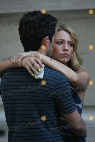 photos and pictures actors blake lively and penn badgley shot a kissing scene for the tv show