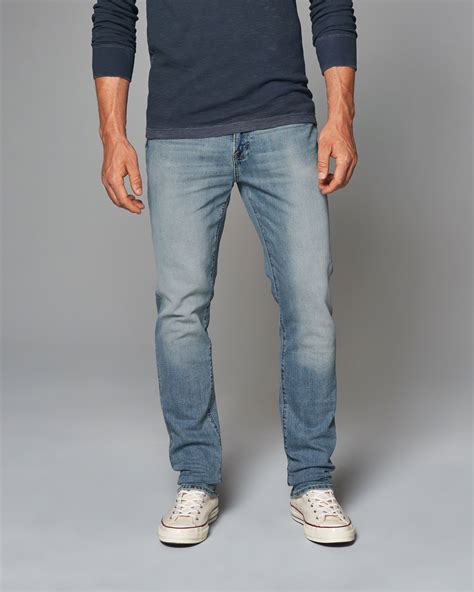 lyst abercrombie and fitch athletic skinny jeans in blue for men