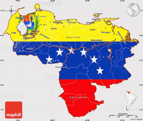 Flag Simple Map Of Venezuela