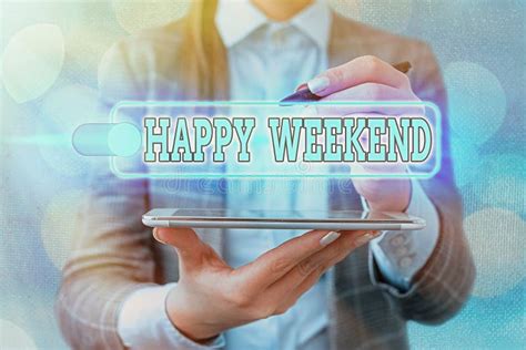 Handwriting Text Writing Happy Weekend Concept Meaning Cheerful Rest