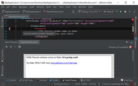 Xaml Preview Tool Window For Wpf In Rider The Net Tools Blog