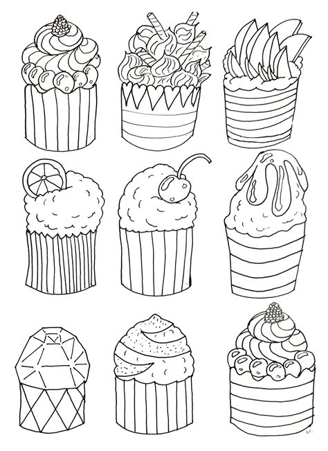 Cupcake Free Coloring Page Cupcake Coloring Pages Free Coloring