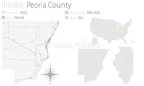 Map Of Peoria County In Illinois Stock Vector Illustration Of Freeway