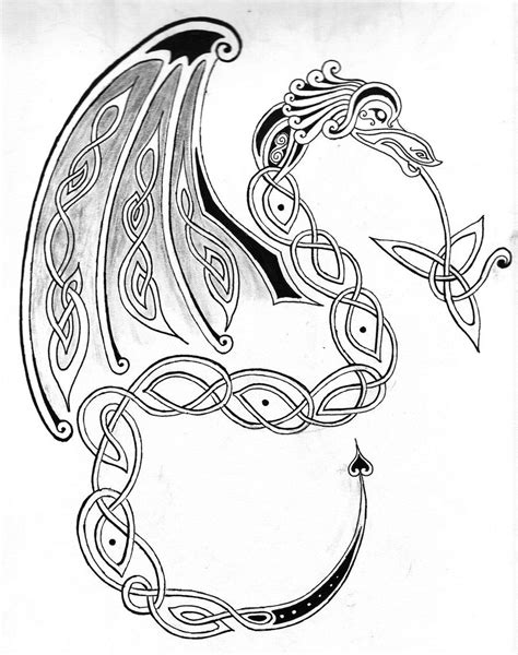 Celtic Dragon By Wilykat13 On Deviantart Celtic Dragon Drawing Dragon