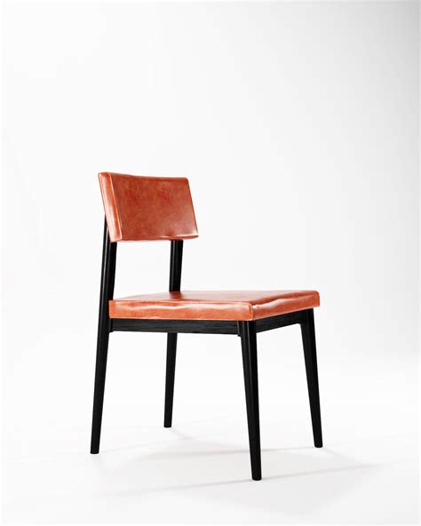 A group of six 'tonneau' chairs by pierre guariche six bent wood dining chairs with newly upholstered seats and black iron frames. Vintage DINING CHAIR W/ LEATHER | Architonic