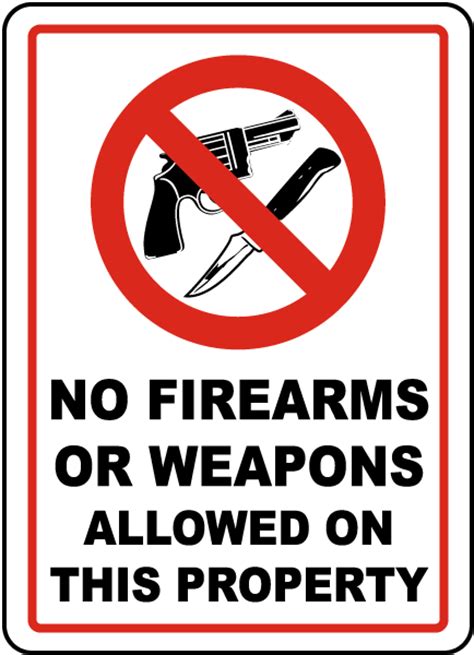 No Firearms Or Weapons Sign F7440 By