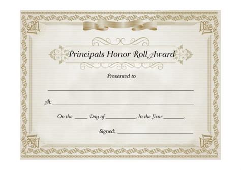Printable Honor Roll Certificates Tutoreorg Master Of Documents