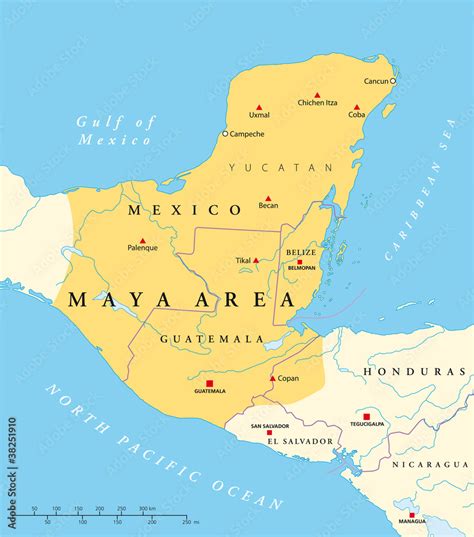 Maya Area Political Map Mesoamerican Civilization And High Culture Of