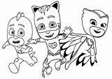Pj Masks Coloring Pages Kids Print Characters sketch template