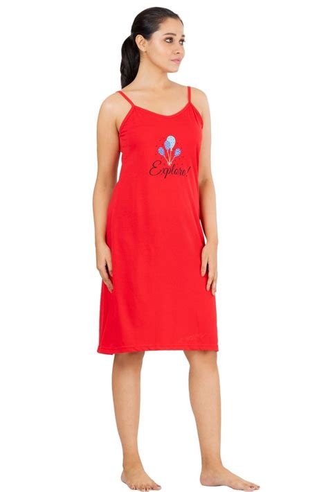 Printed Hosiery Cotton Short Nighty Sleeveless Red At Rs 180piece In Howrah