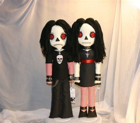 ooak raggedy ann and andy rag dolls creepy gothic folk art by jodi cain raggedy ann and andy