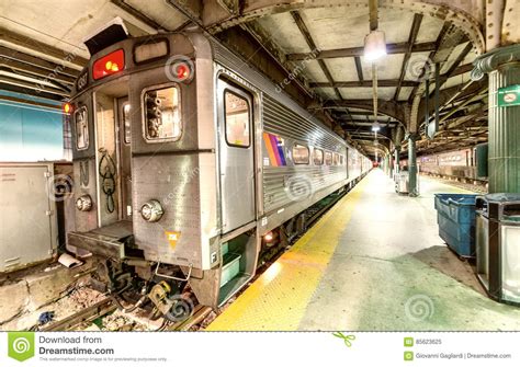 NEW YORK CITY - OCTOBER 20, 2015: Hoboken Train Station at Night ...