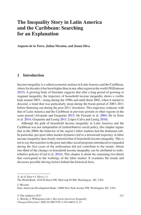 Pdf The Inequality Story In Latin America And The Caribbean
