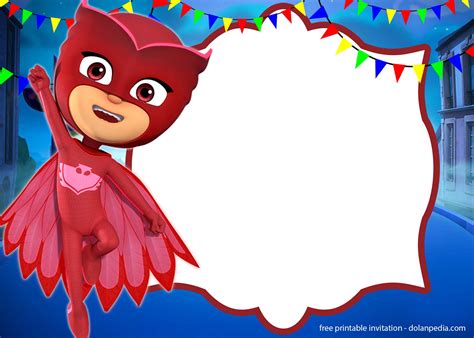 Free Owlette Pj Masks Birthday Invitation Download Hundreds Free