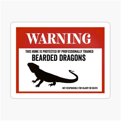 Beware Of Bearded Dragon Sign Normal Sticker For Sale By