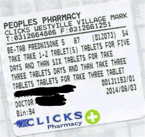 Prescription Instructions On South African Medicine