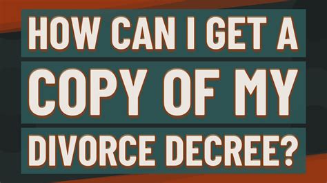 How Can I Get A Copy Of My Divorce Decree Youtube