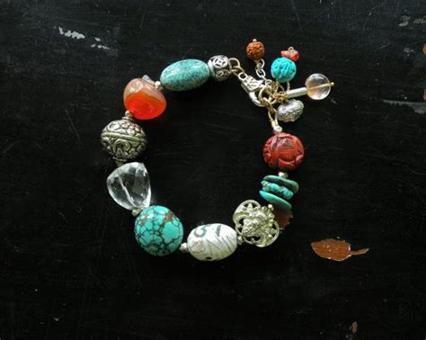 An Gorgeous Abundance Of Carved Gemstones And Beads Genuine Turquoise