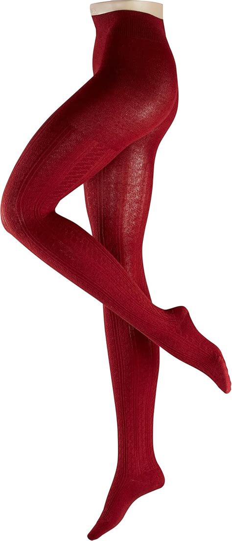 Falke Ladies Tights Striggings Cable Red 12 By 16 Uk
