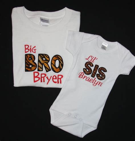 Big Bro And Lil Sis Appliqued Shirt And Bodysuit 40 Lil Sis Applique Shirts Brother