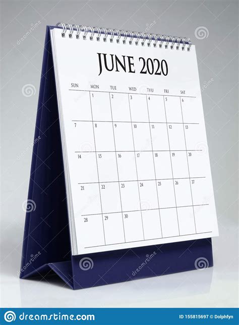 Simple Desk Calendar 2020 June Stock Image Image Of Template Table