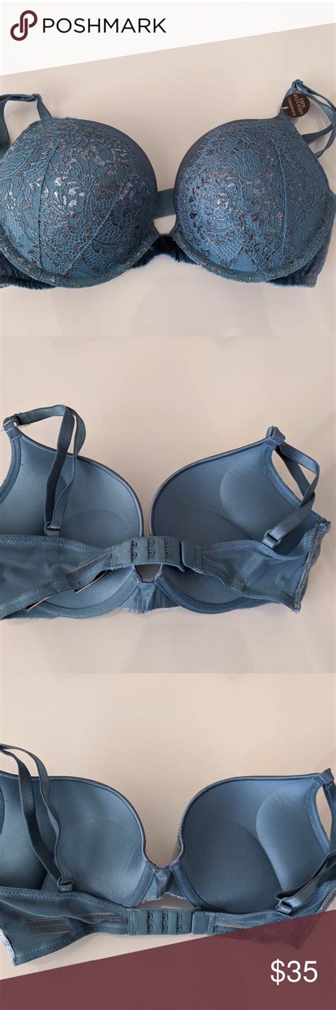 Victorias Secret 32c Bombshell Pushup Bra New Condition Dark Blue With Lace Bombshell Style