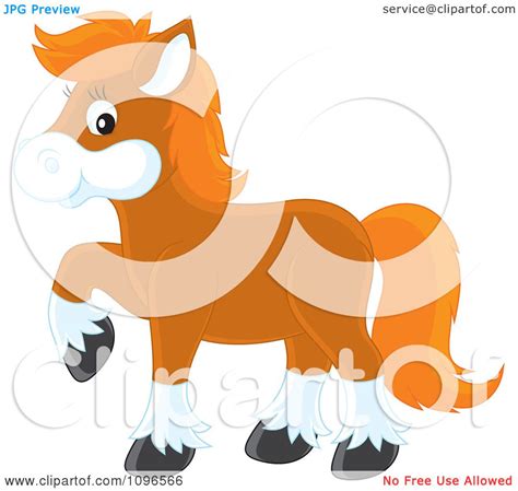 Clipart Brown Pony With Orange Hair Royalty Free Vector Illustration