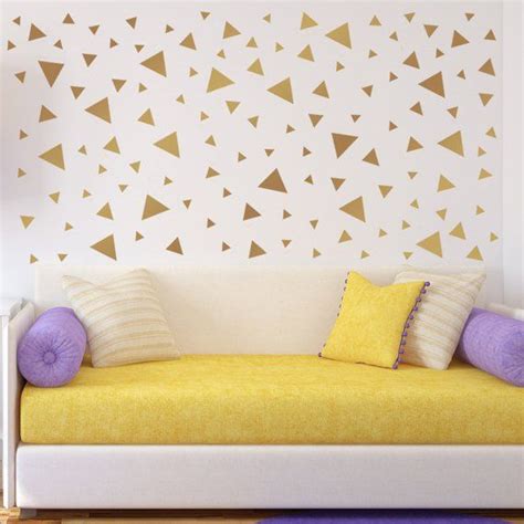 Triangle Confetti Wall Decals Large Metallic Gold