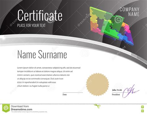 Modern Certificate Template Diplomas Currency Cartoon Vector