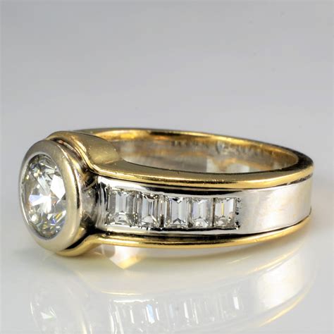 two tone bezel set diamond engagement ring 2 00 ctw sz 5 75 — 100 ways