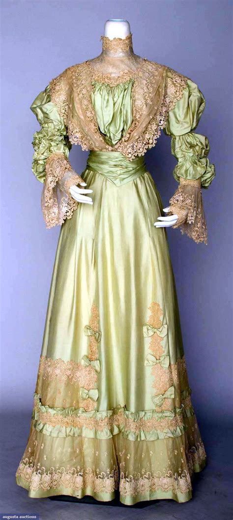 2 Piece China Silk Dress C 1898 Fashion Tea Dress Vintage Gowns