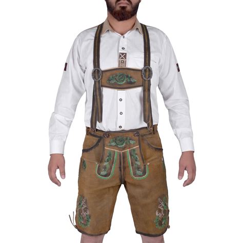 Germany Authentic German Bavarian Lederhosen Men Brown Suede Leather 1005 Men S Traditional Clothing