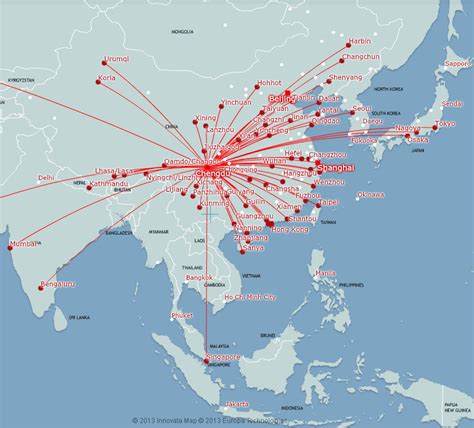 Air China Route Map Domestic Routes From Chengdu