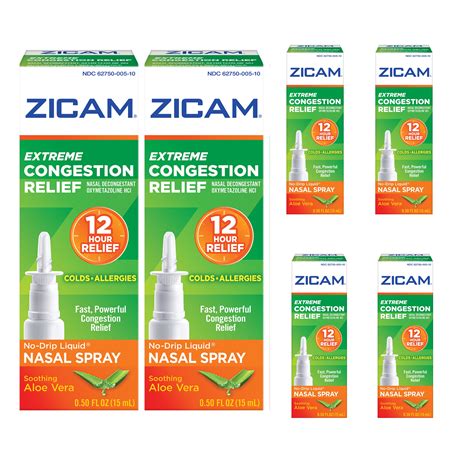Zicam Extreme Congestion Relief Liquid Nasal Gel 05 Oz 6 Pack